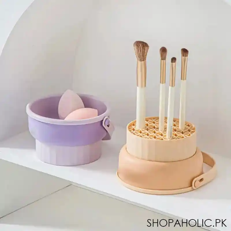 foldable makeup brush cleaning bowl image3