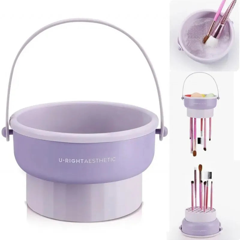 foldable makeup brush cleaning bowl image4