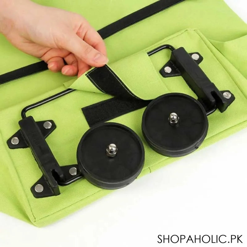 folding shopping pull cart trolley bag with wheels image3