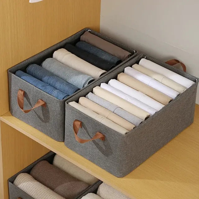 folding storage box for clothes with handle main image