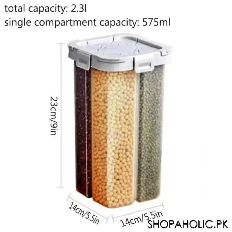 food storage dispenser airtight container jar with 4 sections   2300ml image8