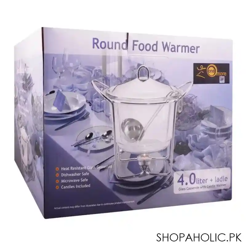 food warmer with glass dish, 4 liters with candle warmer, k 610 image3