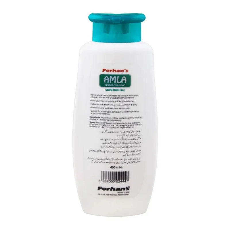 forhan's amla gentle daily care herbal shampoo, with neem & reetha extract, 400ml image2