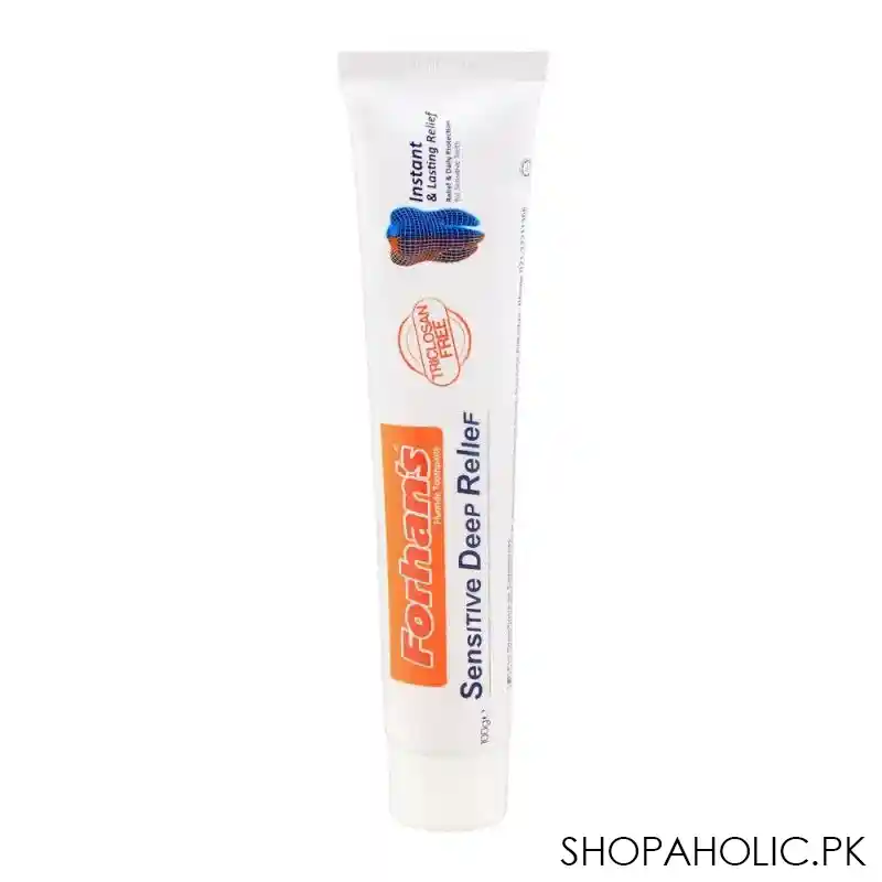 forhan's sensitive deep relief flouride toothpaste, triclosan free, 100g main image