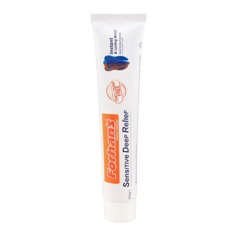 forhan's sensitive deep relief flouride toothpaste, triclosan free, 100g main image