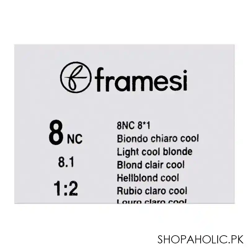 framesi framcolor 2001 hair colouring cream, 8nc light cool blonde image5