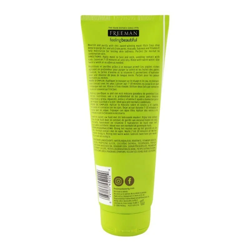 freeman avocado & oatmeal facial clay mask 175ml image2