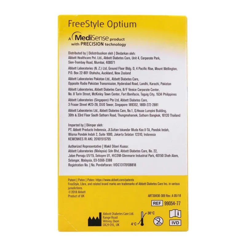 freestyle optium blood glucose test strips, 50 count image2