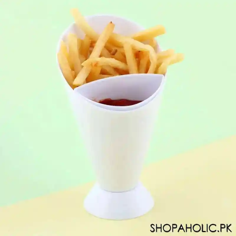 french fry holder with dipping sauce cup image3