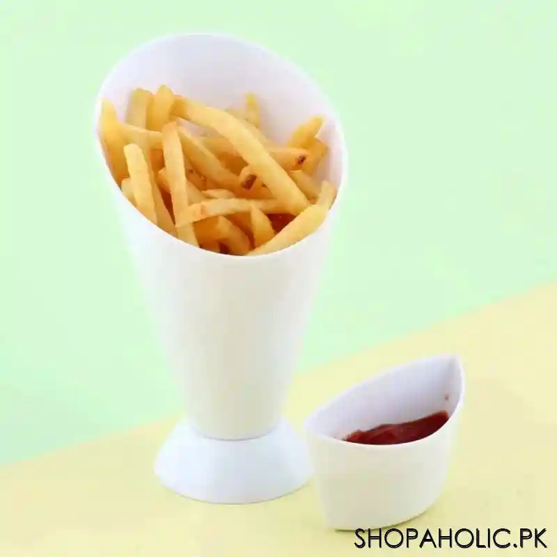 french fry holder with dipping sauce cup image4