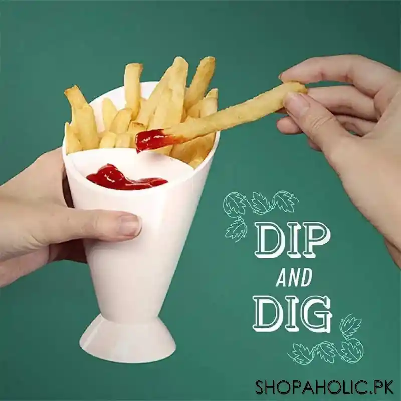 french fry holder with dipping sauce cup image5