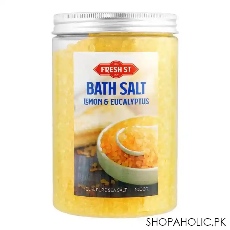 fresh street lemon & eucalyptus bath salt, 1000g main image