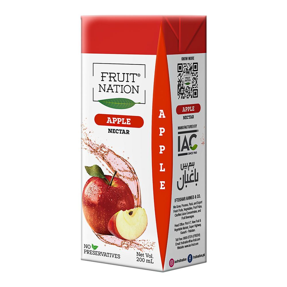 Fruit Nation Apple Premium Nectar, 200ml - Main Image