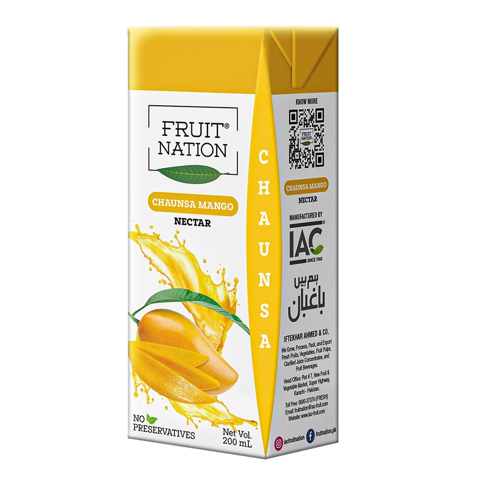 Fruit Nation Chaunsa Mango Premium Nectar, 200ml - Main Image