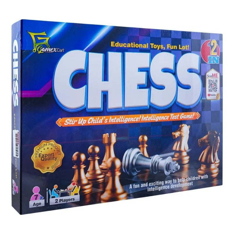 gamex cart 2 in 1 chess & 9 men's morris game, for 7+ years, 424 7601 main image