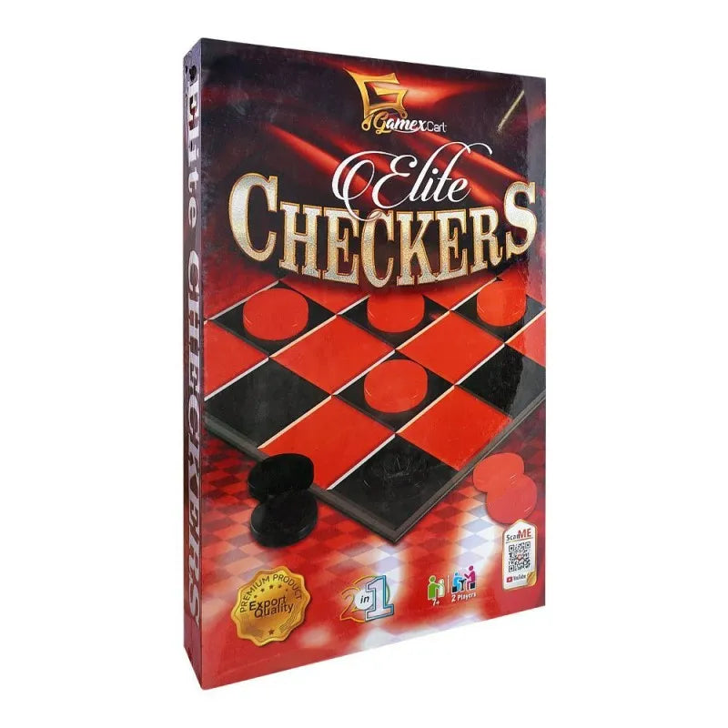 gamex cart 2 in 1 elite checkers & ludo game, for 6+ years, 431 7302 main image