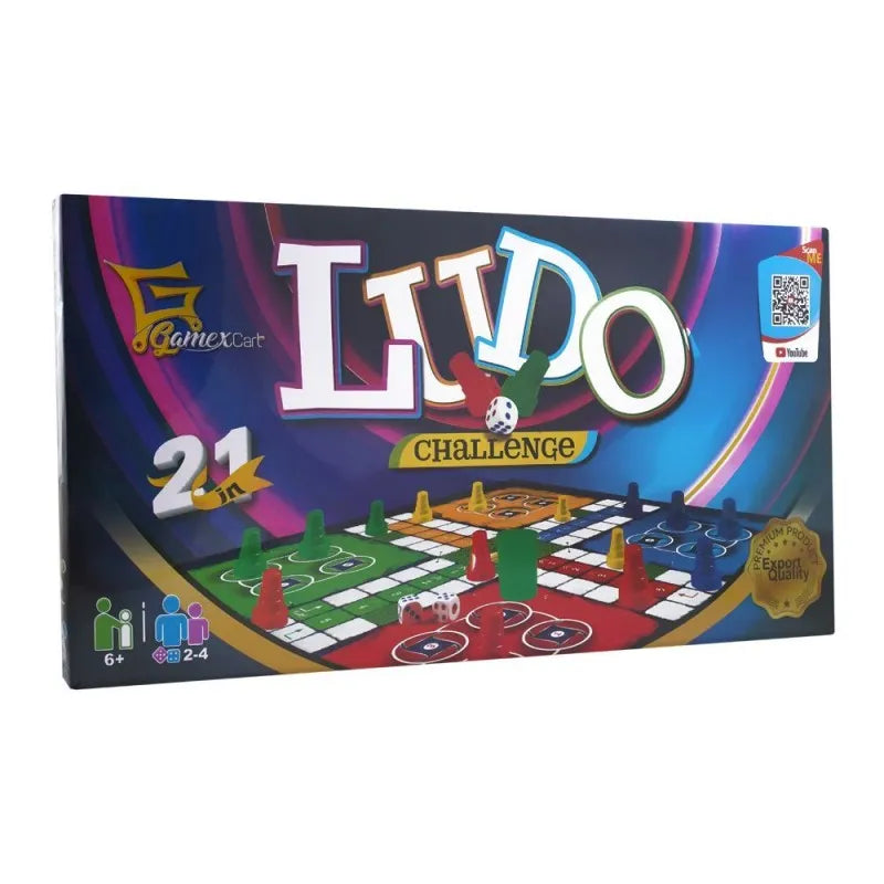 gamex cart 2 in 1 ludo challenge large box, l1 406 7081 main image