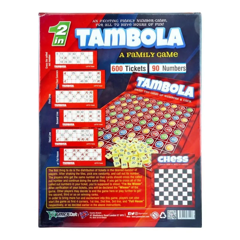 gamex cart 2 in 1 tambola & chess game, 436 7111 image2