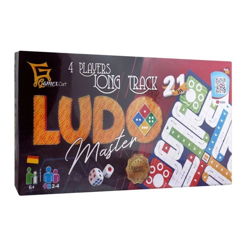 gamex cart 4 players long track 2 in 1 ludo master box, m1 405 0071 main image