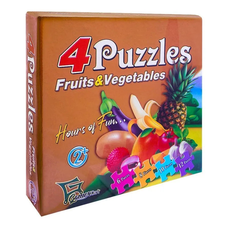 gamex cart 4 puzzle fruits & vegetables, for 2+ years, 414 8539 main image