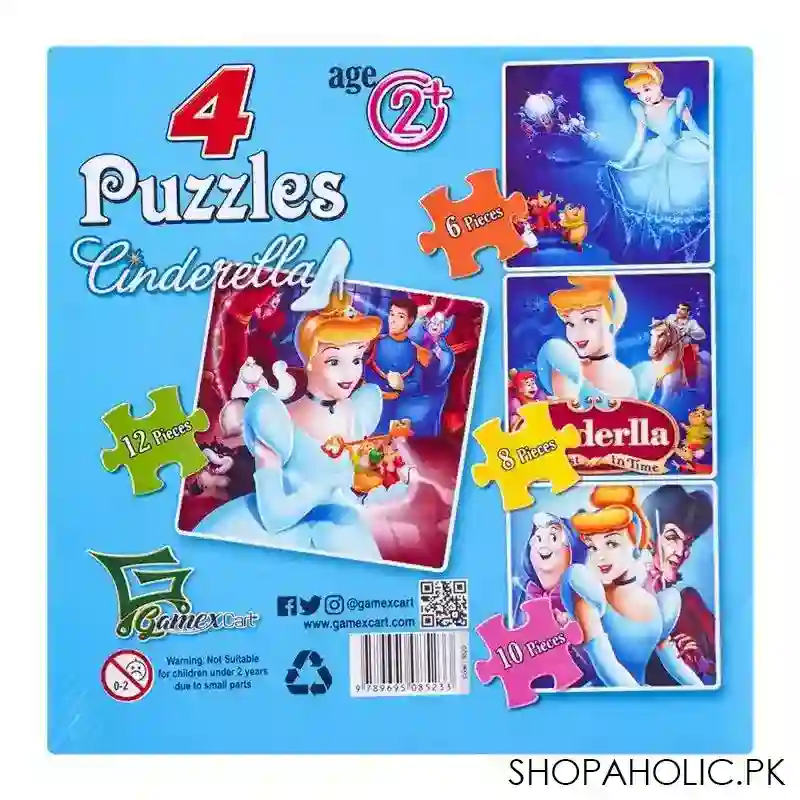 gamex cart 4 puzzles cinderella, for 2+ years, 414 8523 image2