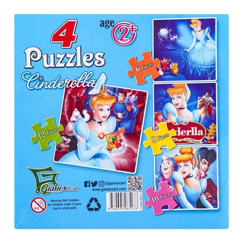 gamex cart 4 puzzles cinderella, for 2+ years, 414 8523 image2