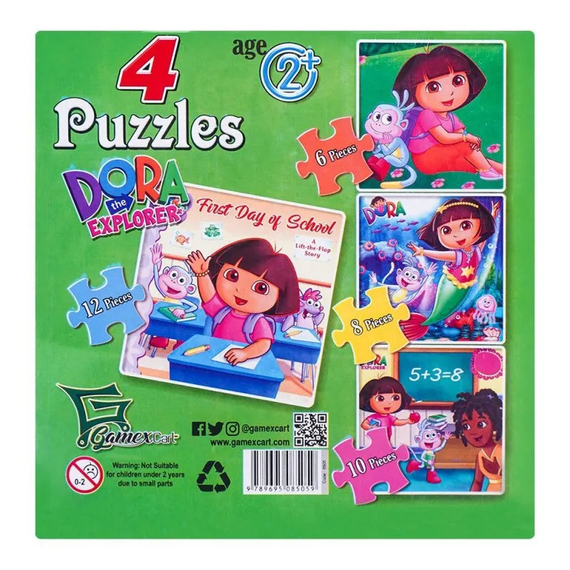 gamex cart 4 puzzles dora the explorer, for 2+ years, 414 8505 image2