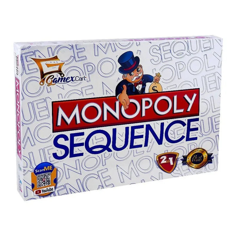 gamex cart monopoly and sequence 2 in 1 board game, for 7+ years, 451 7134 main image