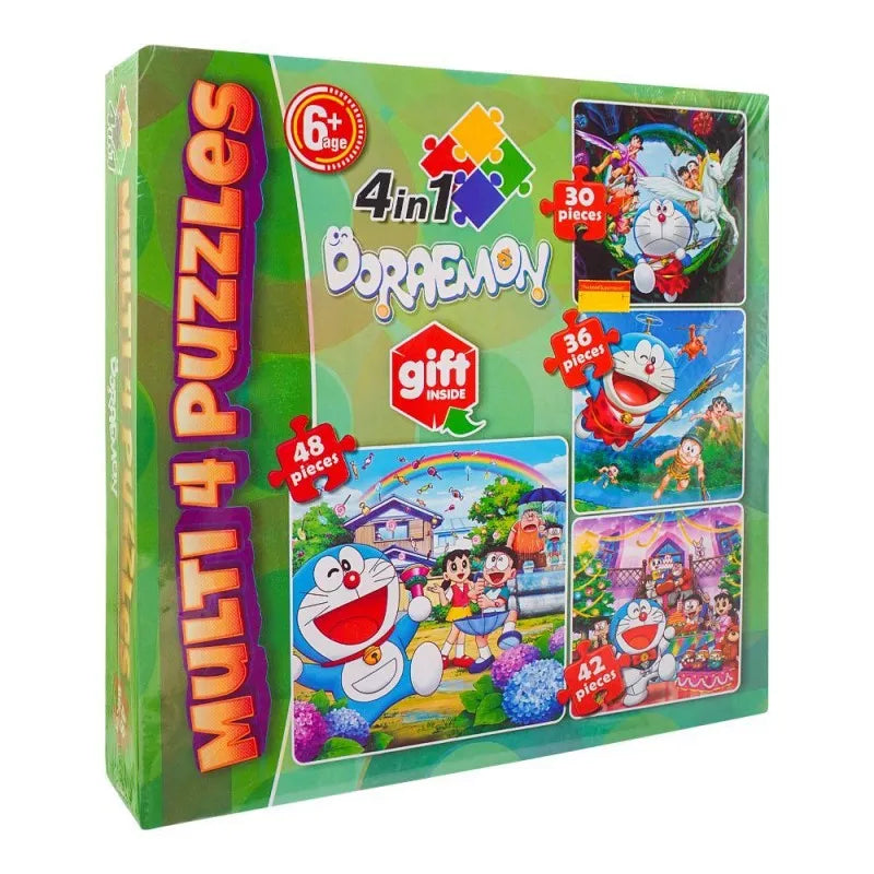 gamex cart multi 4 puzzles 4 in 1 doraemon, for 6+ years, 437 8401 2331 main image