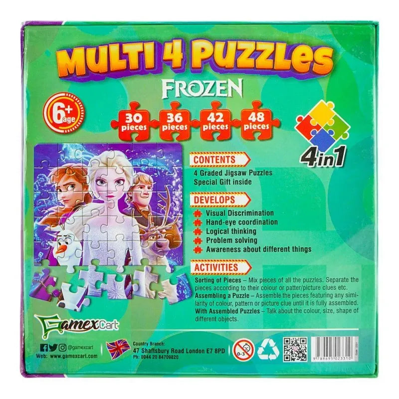 gamex cart multi 4 puzzles 4 in 1 frozen, for 6+ years, 437 8402 2331 image2