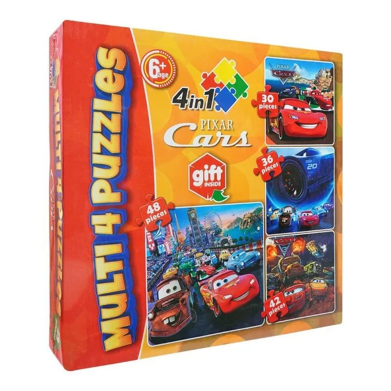 gamex cart multi 4 puzzles 4 in 1 pixar cars, for 6+ years, 437 8403 2331 main image