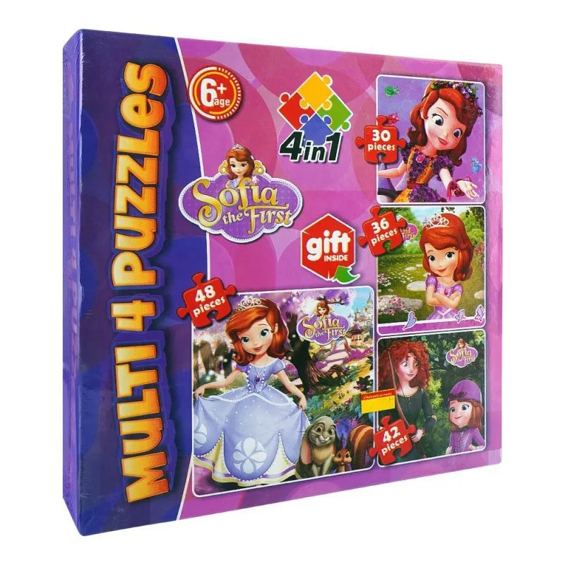 gamex cart multi 4 puzzles 4 in 1 sofia the first, for 6+ years, 437 8405 2331 main image