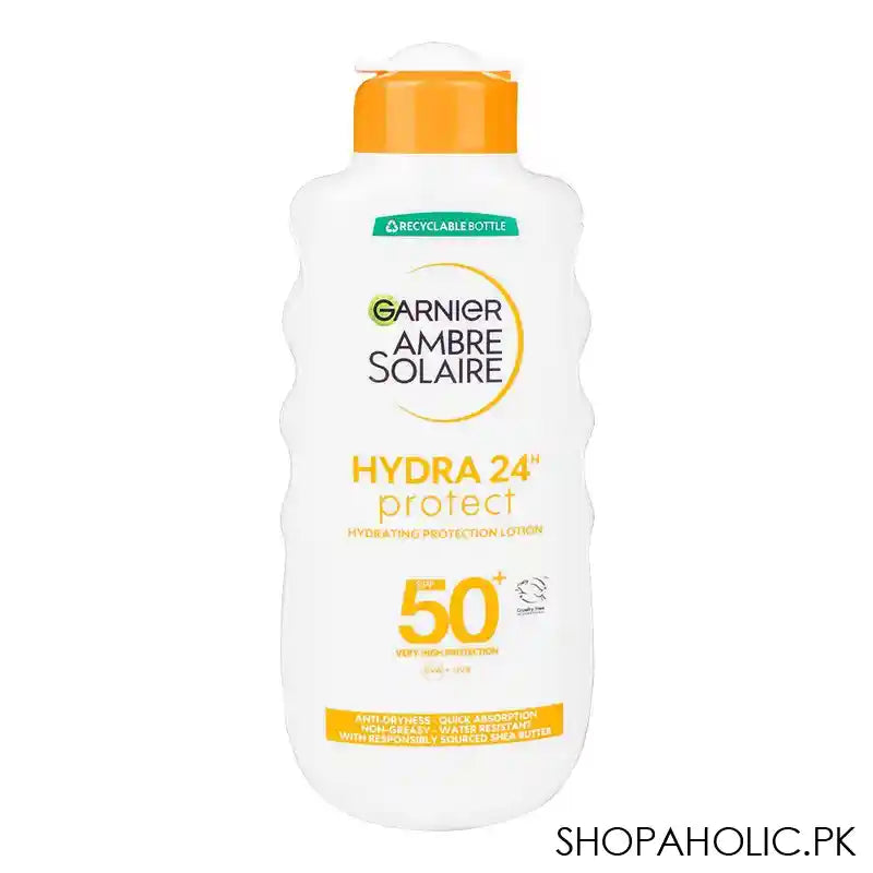 Garnier Ambre Solaire Hydra 24H Protect Hydrating Protection Lotion, SPF-50+, UVA & UVB, 200ml - Main Image