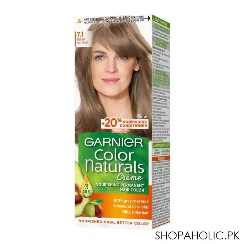 garnier color naturals creme hair colour, 7.1 naturals ash blond main image