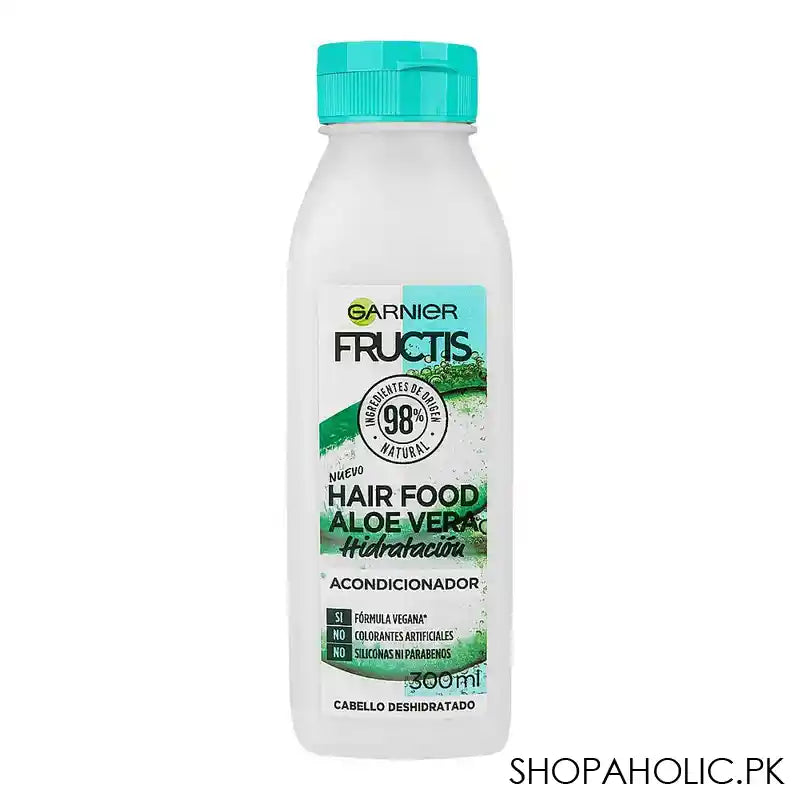 Garnier Fructis Aloe Vera Hydrated Hair Food Conditioner, Vegan, No Parabens & Artificial Colors, 300ml - Main Image