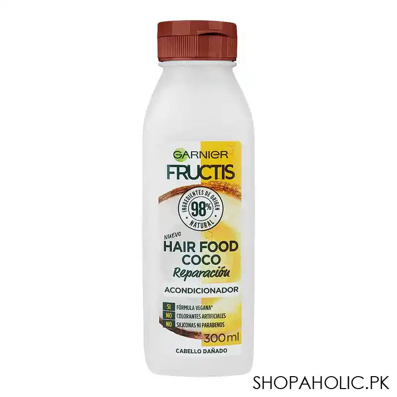 Garnier Fructis Coco Repaired Hair Food Conditioner, Vegan, No Parabens & Artificial Colors, 300ml - Main Image