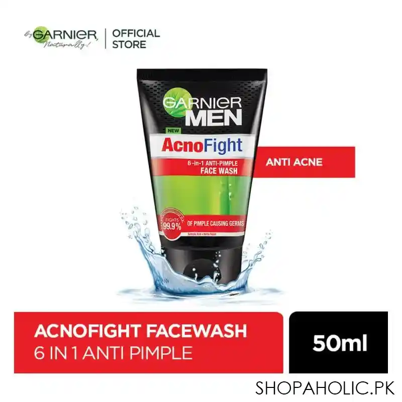 garnier men acno fight 6 in 1 pimple clearing face wash 50g main image