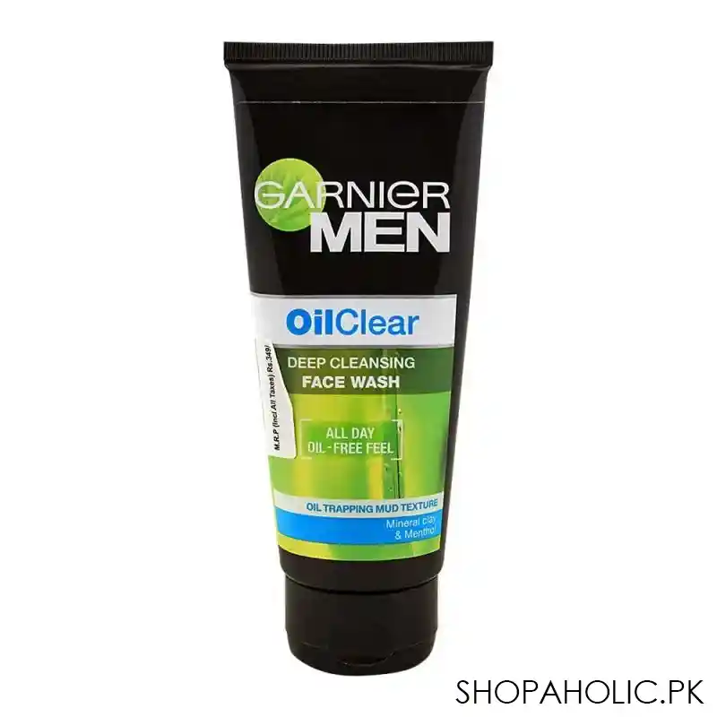 garnier men oil clear deep cleansing face wash, 100gm image2