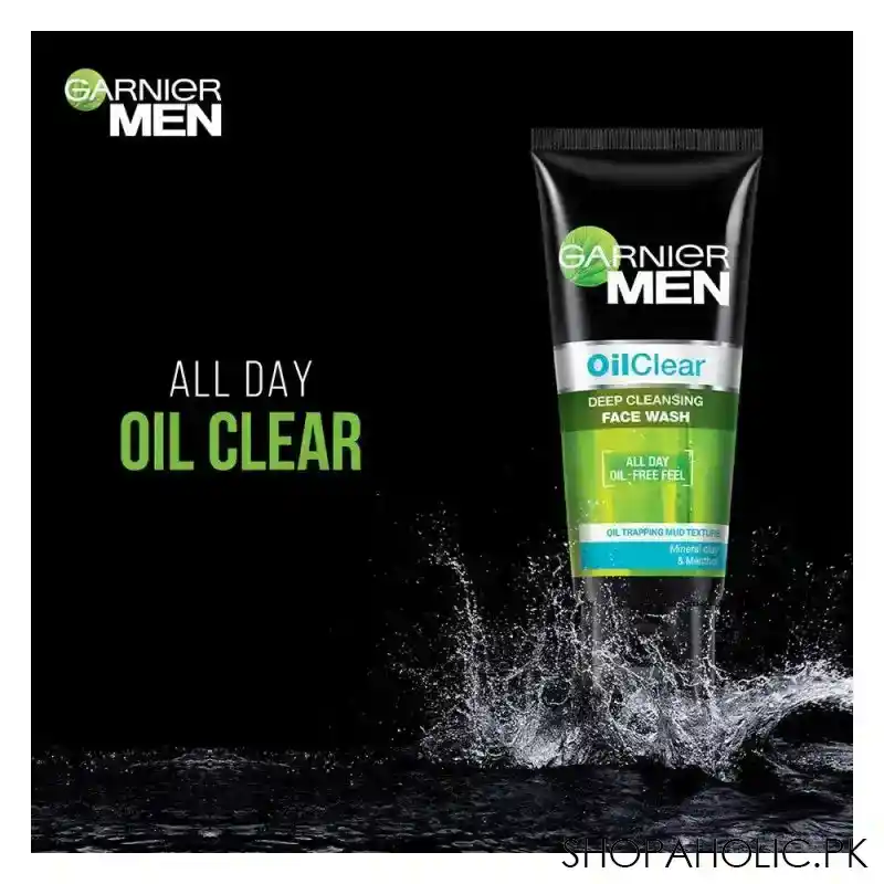 garnier men oil clear deep cleansing face wash, 100gm image5