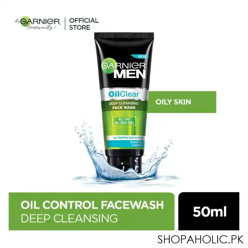 garnier men oil clear deep cleansing face wash 50g main image