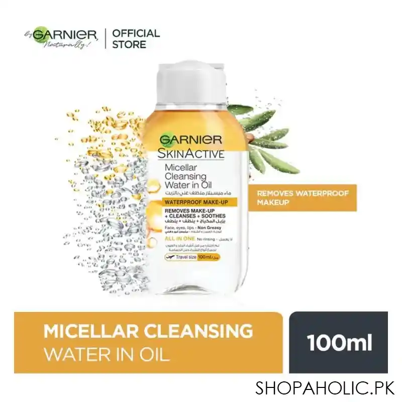 garnier skin active micellar cleansing water in oil, all in one, 100ml main image