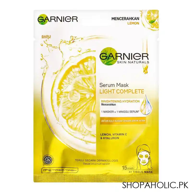 Garnier Skin Naturals Bright Complete Vitamin C + Lemon Serum Mask, 28gm - Image 4