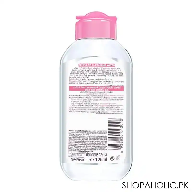 garnier skin naturals micellar cleansing water, alcohol free, 125ml image3