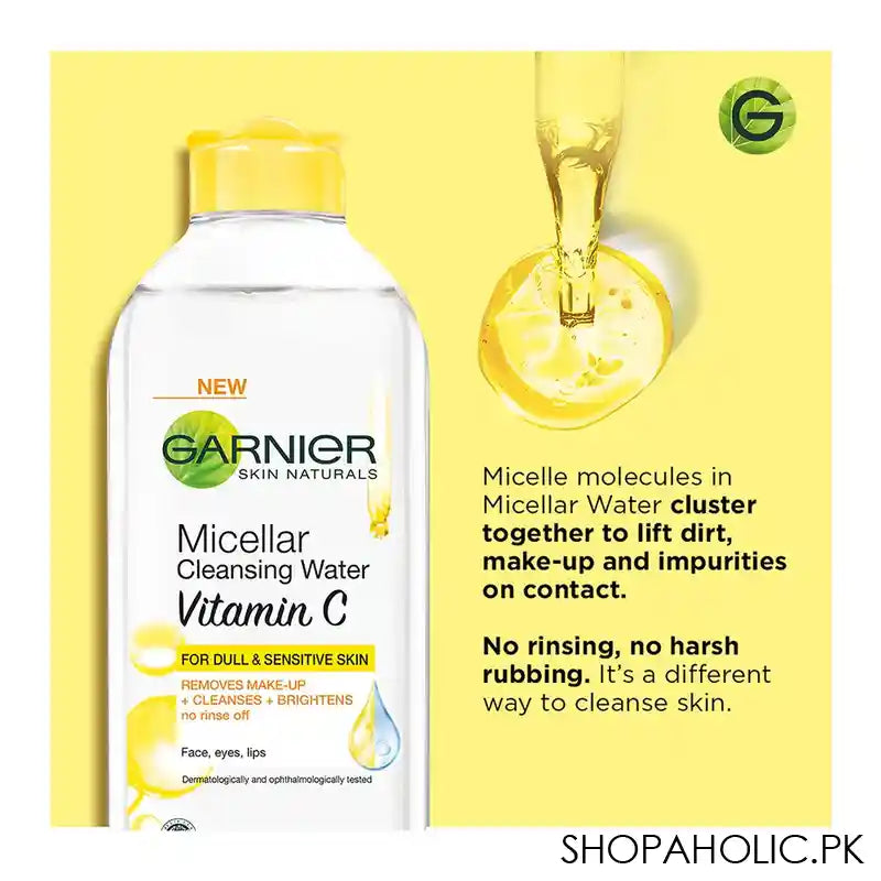 Garnier Skin Naturals Vitamin C Micellar Cleansing Water, 125ml - Image 2