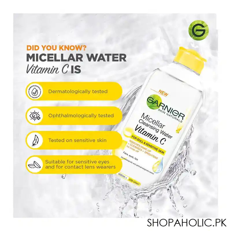 Garnier Skin Naturals Vitamin C Micellar Cleansing Water, 125ml - Image 5