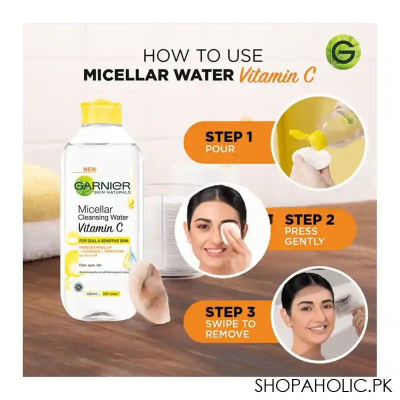 Garnier Skin Naturals Vitamin C Micellar Cleansing Water, 125ml - Image 6