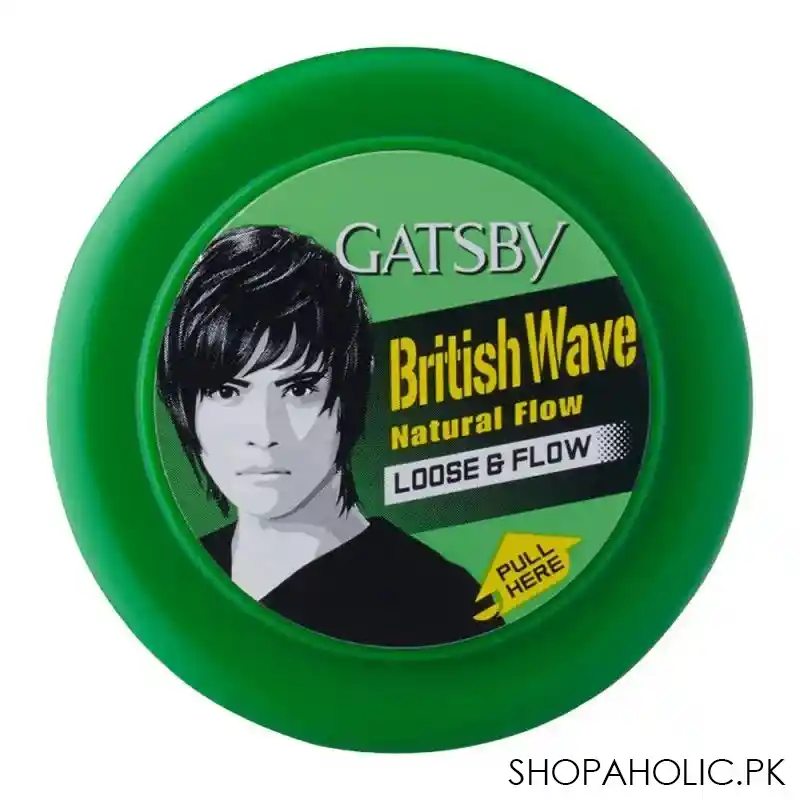 gatsby british wave natural flow loose & flow styling hair wax, 75gm main image