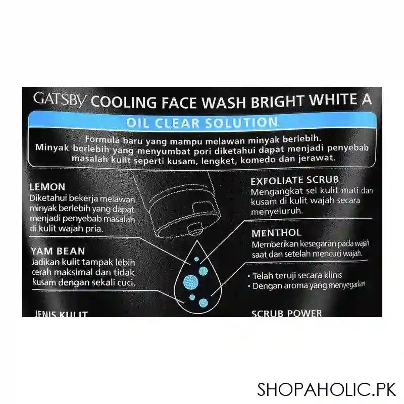 Gatsby Oil Clear Solution Bright White Face Wash, Image 4