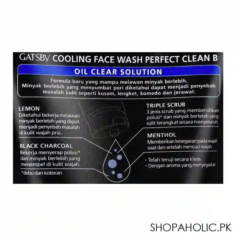 Gatsby Oil Clear Solution Perfect Clean Face Wash, Image 2