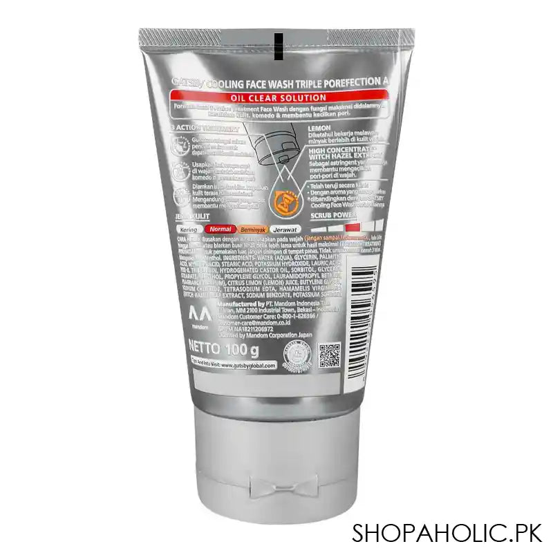 Gatsby Oil Clear Solution Triple Protection Face Wash, Image 3